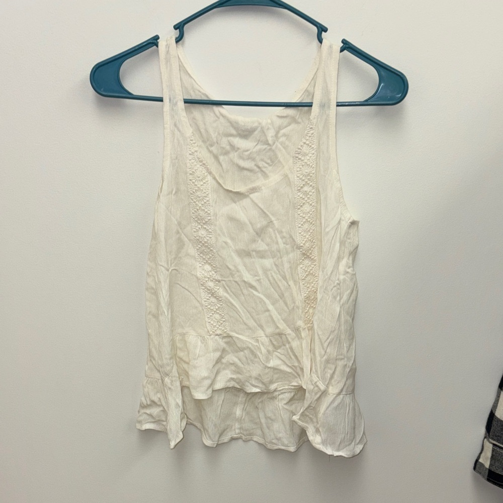Hippie Rose Cream Lace-Trim Racerback Tank
